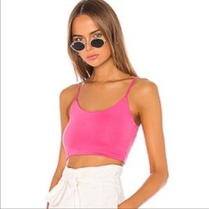 Superdown Hot Pink Spaghetti Strap Crop Top